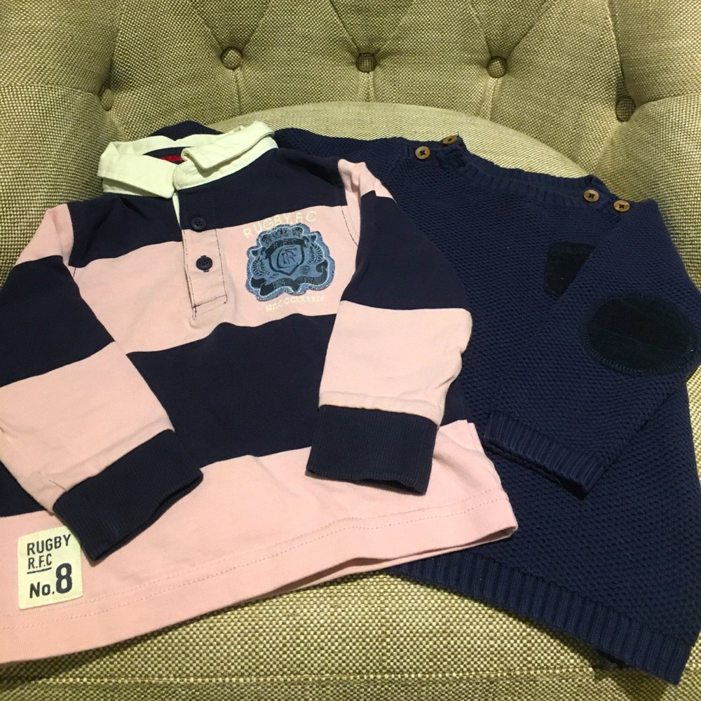 2 for $25 - Rugby shirt & Sweater w/elbow patches